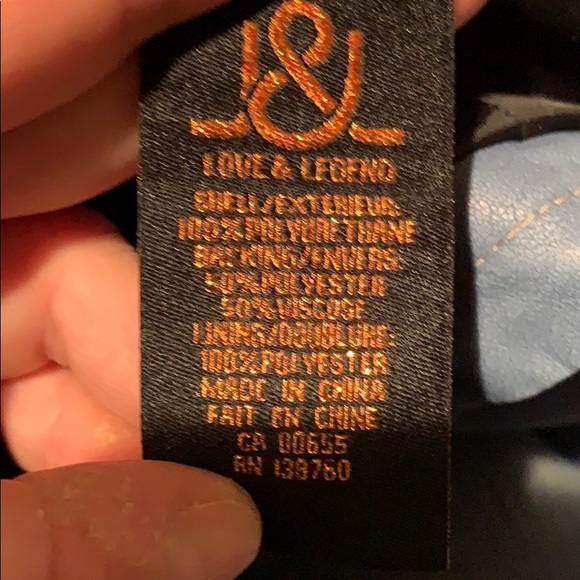 Blue polyurethane bomber jacket. - Picture 2 of 3